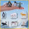 JOKFEICE 25Pcs Small Polar Animals Figurines, Realistic Plastic Polar Bear & Penguin Winter Arctic Animals for Early Educational Birthday Cupcake Topper for Kids view 2