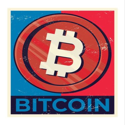 4 Bit Coin Sticker Grunge Colorful Political Cryptocurrency BTC Invest Trade