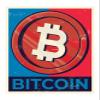 4 Bit Coin Sticker Grunge Colorful Political Cryptocurrency BTC Invest Trade view 1