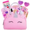 Pretend Play Makeup Kit for Little Girls with Unicorn Purse : Fake (Not Real) Make up Toy Set for Toddler and Kids - Includes Phone with Sounds, Princess Birthday Gift Set for Ages 3 4 5 6 7 8 Years view 1