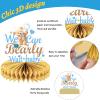 10 Pcs Bear Baby Shower Party Supplies Bear Honeycomb Centerpieces for We Can Bearly Wait Baby Party Decorations Table Honeycomb for Boys Kids Gender Reveal Baby Shower Wedding Birthday Party Favors view 3