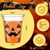 Meanplan 90 Pcs 12 oz Halloween Plastic Party Cups Disposable Clear Scary Printed Happy Halloween Cups for Liquor Coffee Juice and Hot Cold Drinks Party Supplies(Cute Style) view 2