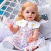 KAWAYII Toddler Full Body Reborn Baby Dolls Silicone Girl 22 Inch Soft Vinyl Handmade Realistic Newborn Baby Doll with Beautiful Dress view 4