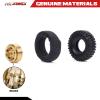 RCAWD Chromed Brass Wheel and Tire Glue Free Weights for Axial 1/24 SCX24 Upgrades Crawlers, 62G 1.0 inch RC Wheel & Tires Set, Parts for AXI90081 AXI00001 AXI00002 AXI00005 AXI00006 Yellow view 3