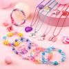 Sureio 24 Pcs Christmas Little Girl Jewelry Set Kids Unicorn Necklace Cute Woven Bracelet Ring for Pretend Dress up Party Favor (Floral Style) view 2
