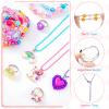 Sureio 24 Pcs Christmas Little Girl Jewelry Set Kids Unicorn Necklace Cute Woven Bracelet Ring for Pretend Dress up Party Favor (Floral Style) view 4