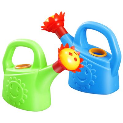 2pcs Watering Sun Flower Cartoon Watering Kettles Toy Garden Can Plastic Bucket Plant Sprinkling for (Random Color)