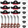 Charniol Pirate Party Set Felt Pirate Hats Pirate Eye Patches Inflatable Swords Carnival Pirate Theme Party Supplies(18 Pcs) view 1