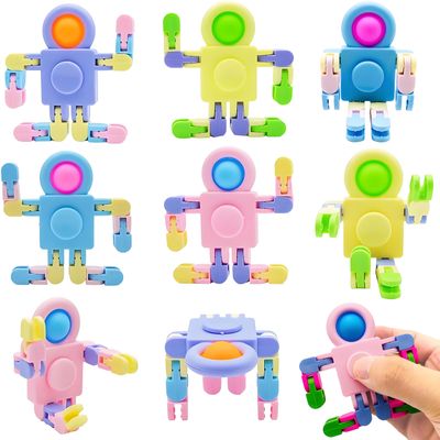 8 Pcs Transformable Fidget Spinners for Kids, Robot Fidget Toys Spinner for Boys and Girls Anxiety, Sensory Toys for Kids Adults Autism Stress Relief, Festival Gift Party Favors for Boys Girls