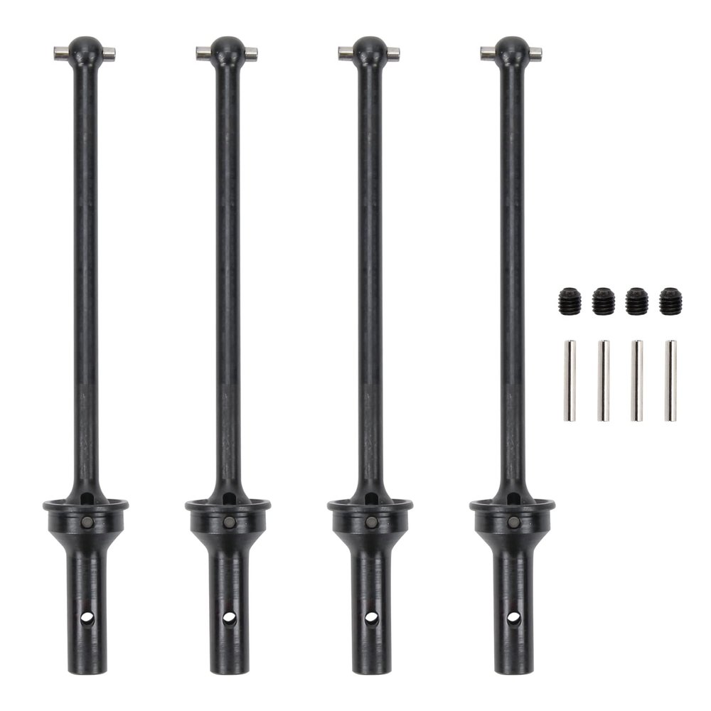 RCAWD CVD Driveshaft 124mm for ARRMA 6S, 1/7 Infraction 6S, Limitless Roller & 1/8 Typhon 6S, Typhon Roller & Felony 6S Upgrades Parts, #45 Steel Drive shafts Hop Ups for #AR220030#ARAC3984 Black