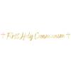 Amscan 9915635 Botanical Celebration Communion Banner, Decorations, Gold view 3