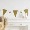 Amscan 9915640 Botanical Celebration Plastic Bunting, Decorations, Gold view 2