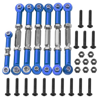 7PCS ShareGoo Adjustable Turnbuckles Camber Links Steering Linkage Rod Ends Sets Compatible with Traxxas Slash 4X4 / 2WD 1/10 RC Car Upgrade Parts (Blue)