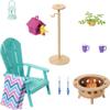 Barbie Furniture & Accessories Set, Doll House Dcor, 10+ Pieces for Backyard Patio with Chair, Firepit, Birdhouse, Bird & More view 1
