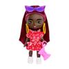 Barbie Extra Mini Minis Doll with Burgundy Hair, Red Ruffle Dress, Sunglasses & Accessories & Stand, 3.25-inch view 1