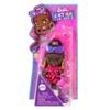 Barbie Extra Mini Minis Doll with Burgundy Hair, Red Ruffle Dress, Sunglasses & Accessories & Stand, 3.25-inch view 3