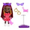 Barbie Extra Mini Minis Doll with Burgundy Hair, Red Ruffle Dress, Sunglasses & Accessories & Stand, 3.25-inch view 4