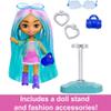 Barbie Extra Mini Minis Doll with Blue Hair, Sporty Outfit, Roller Skates & Accessories & Stand, 3.25-inch view 3