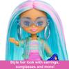 Barbie Extra Mini Minis Doll with Blue Hair, Sporty Outfit, Roller Skates & Accessories & Stand, 3.25-inch view 4