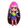 Barbie Extra Mini Minis Doll with Brunette Hair, Alien Sweater Dress & Peace Sign-Themed Accessories & Stand, 3.25-inch view 1