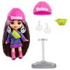 Barbie Extra Mini Minis Doll with Brunette Hair, Alien Sweater Dress & Peace Sign-Themed Accessories & Stand, 3.25-inch view 4