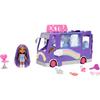 Barbie Extra Mini Minis Doll & Toy Vehicle Playset, Expandable Tour Bus with 3.25-inch Small Doll, Clothes & Accessories view 1