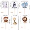 36 PCS Jungle Animals Cupcake Toppers Lion Monkey Zebra Hippo Giraffe Elephant Forest Theme Cupcake Picks for Safari Animals Theme Baby Shower Kids Birthday Party Cake Decorations Supplies view 2