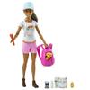 Barbie Self-Care Doll, Brunette Posable Hiking Doll with Puppy & Accessories Including Backpack Pet Carrier & Camera view 1