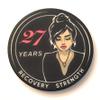 27 Year AA, NA, Black, Poker Style Chip for Women in Recovery view 1