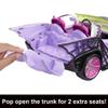 Monster High Toy Car, Ghoul Mobile with Pet and Cooler Accessories, Purple Convertible with Spiderweb Details view 3