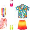 Barbie & Ken Fashions 2-Pack Clothing & Accessories Set, 1 Swimsuit, Sarong & Visor for Barbie Doll & 1 Tropical Shirt, Swimsuit & Shoes for Ken Doll view 1
