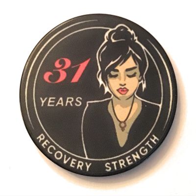 31 Year AA, NA, Black, Poker Style Chip for Women in Recovery