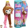 Barbie Cutie Reveal Fashion Doll, Jungle Series Monkey Plush Costume, 10 Surprises Including Mini Pet & Color Change view 1