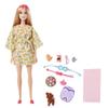 Barbie Doll, Kids Toys, Blonde Doll with Pet Puppy, Barbie Sets, Spa Day, Lemon Print Bathrobe, Headband and Eye Mask, Self-Care Series view 2
