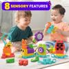 MEGA BLOKS Fisher-Price Toddler Building Blocks Toy Set, Move n Groove Caterpillar Train with 24 Pieces, Ages 1+ Years view 2