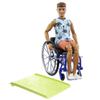 Barbie Ken Doll with Wheelchair & Ramp, Kids Toys, Fashionistas, Brunette with Beachy Tee and Orange Shorts, Clothes and Accessories view 1