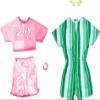 Barbie & Ken Fashions 2-Pack Clothing & Accessories Set, Pink Dream Top & Skirt with Bracelet for Barbie Doll & Striped Romper & Sunglasses for Ken Doll view 1