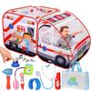 Ambulance Pop-up Play Tent for Kids with Sounds, Doctor Kit & Ball Pit for Toddlers & Up - Easy Setup Pop up Toy for Indoor & Outdoor, Emergency Vehicle Playset, Pretend Play, Great Gift view 1