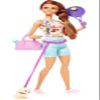 Barbie Doll, Kids Toys, Brunette Doll with Pet Puppy, Barbie Sets, Workout Theme with Accessories, Self-Care Series, Roller Skates and Tennis view 1