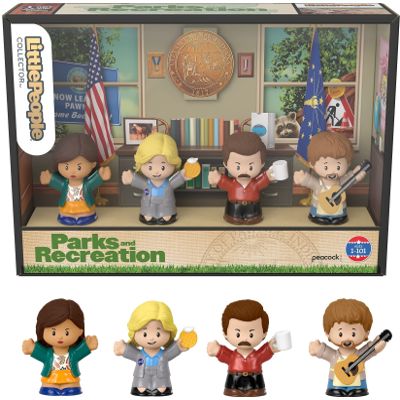Little People Collector Parks and Recreation TV Show Special Edition Set for Adults & Fans, 4 Figures in a Display Package