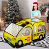 School Bus Pop-Up Kids Tent with Sound Play Button, Ball Pit for Toddler & Up - Easy Setup Tent for Indoor & Outdoor, Daycare Playground Activities & Pretend Play, Great for Kids view 2