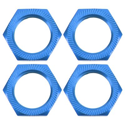 24mm Hex Hub Nut, 4 Pcs Aluminum Alloy Hex Hub Nut Accessories Compatible with ARRMA Outcast Kraton 8s Model Car Accessories (Dark Blue)
