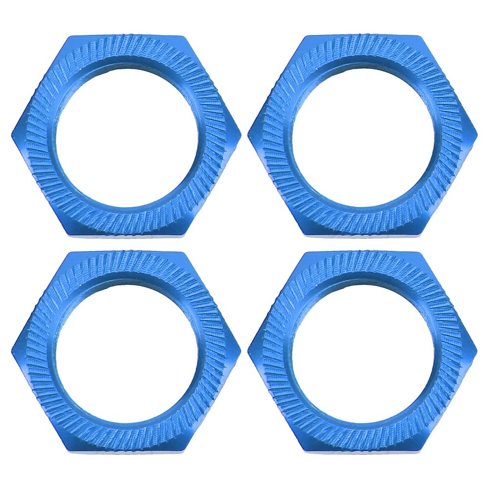 24mm Hex Hub Nut, 4 Pcs Aluminum Alloy Hex Hub Nut Accessories Compatible with ARRMA Outcast Kraton 8s Model Car Accessories (Dark Blue)
