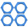 24mm Hex Hub Nut, 4 Pcs Aluminum Alloy Hex Hub Nut Accessories Compatible with ARRMA Outcast Kraton 8s Model Car Accessories (Dark Blue) view 1