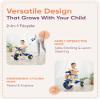 KRIDDO 2 in 1 Kids Tricycles Age 18 Month to 3 Years, EVA Wheels Upgraded Trikes Gift for Toddlers 2 to 3 Year Old with Push Handle and Duck Bell, Blue view 3