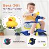 KRIDDO 2 in 1 Kids Tricycles Age 18 Month to 3 Years, EVA Wheels Upgraded Trikes Gift for Toddlers 2 to 3 Year Old with Push Handle and Duck Bell, Blue view 4