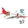 General Jim's White and Red Passenger Airplane 720 Piece Modular Building Block Bricks Toy Playset with Control Tower, Service Vehicle, and Motorcycle for Teens and Adults view 1