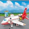 General Jim's White and Red Passenger Airplane 720 Piece Modular Building Block Bricks Toy Playset with Control Tower, Service Vehicle, and Motorcycle for Teens and Adults view 4