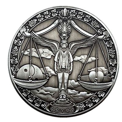 Aomcisi Creative Twelve Constellations Zodiac Coin Challenge Ancient Silver Commemorative Coins Home Decor Crafts Art Collection Gift (Libra)