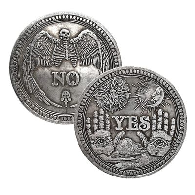 Aomcisi Yes or No Challenge Coin Decision Maker Lucky Coin Antique Silver